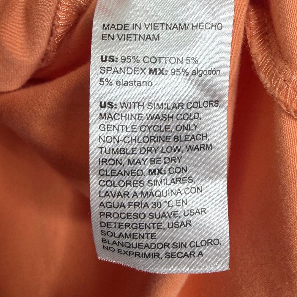 CHICO’S Floral Cap Sleeve Tee Crew Neck Classic Fit Orange Multi Womens Size L - Picture 6 of 8